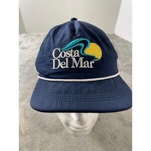 COSTA DEL MAR Founders Logo Hat‎ Cap Embroidered Rope Navy Blue Fishing Beach